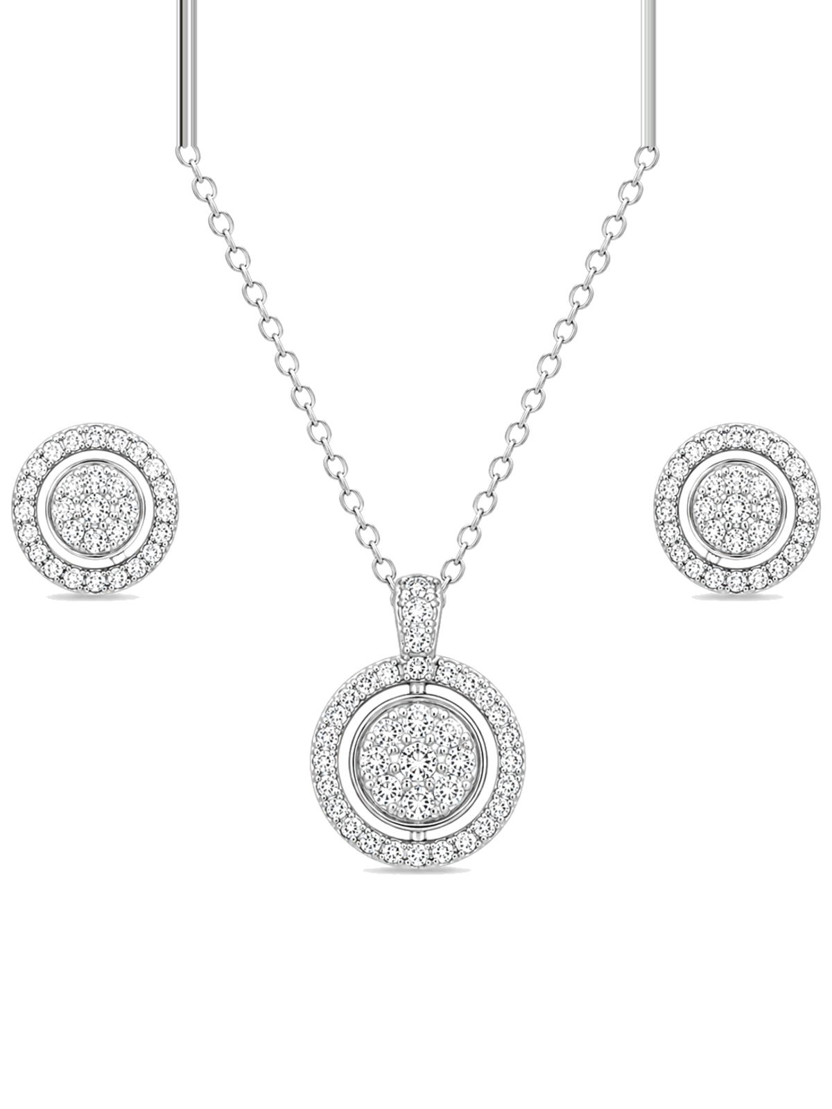 Dazzling Bloom Diamond Pendant Set