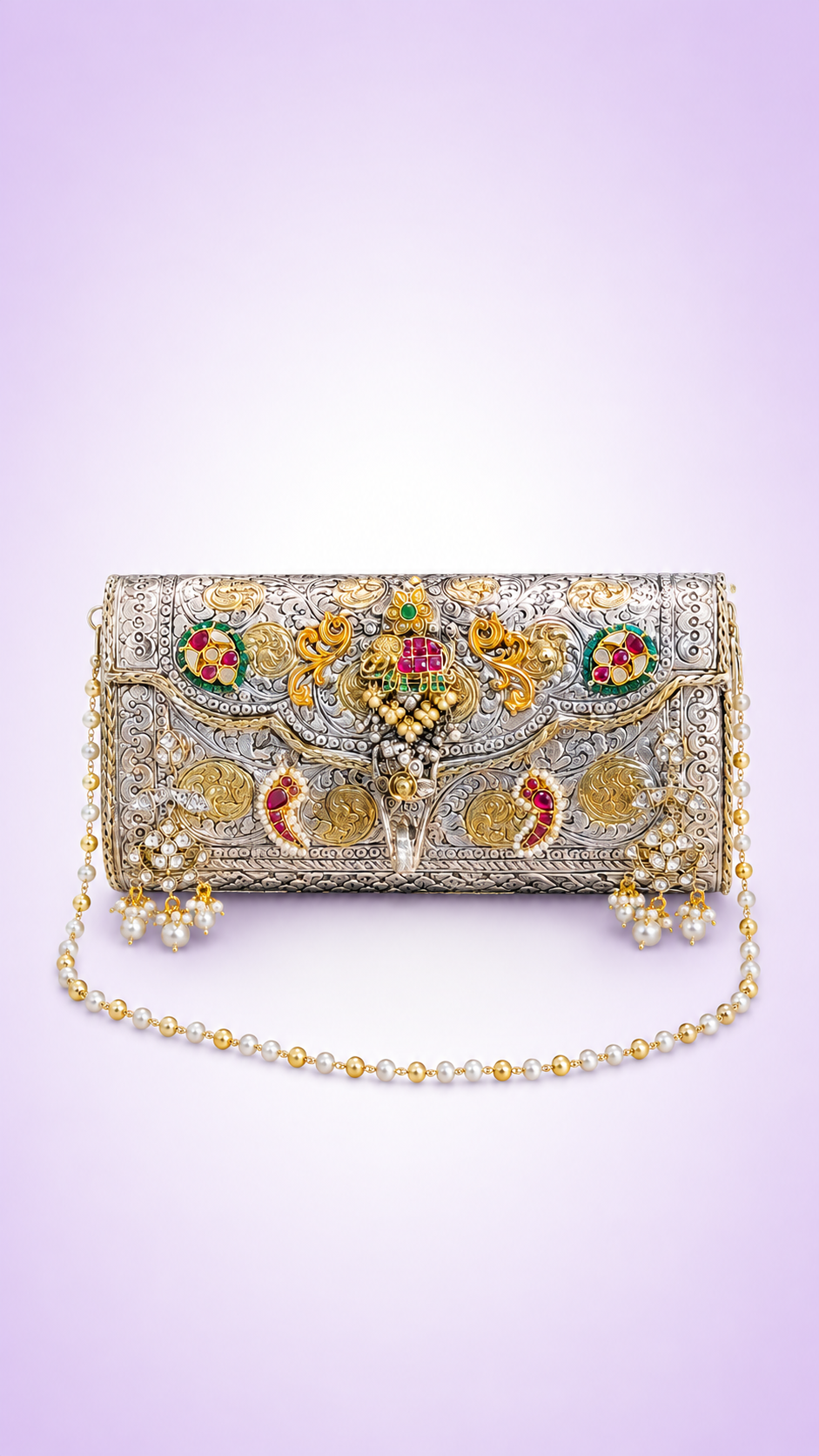 Silver Bridal Clutch Bag