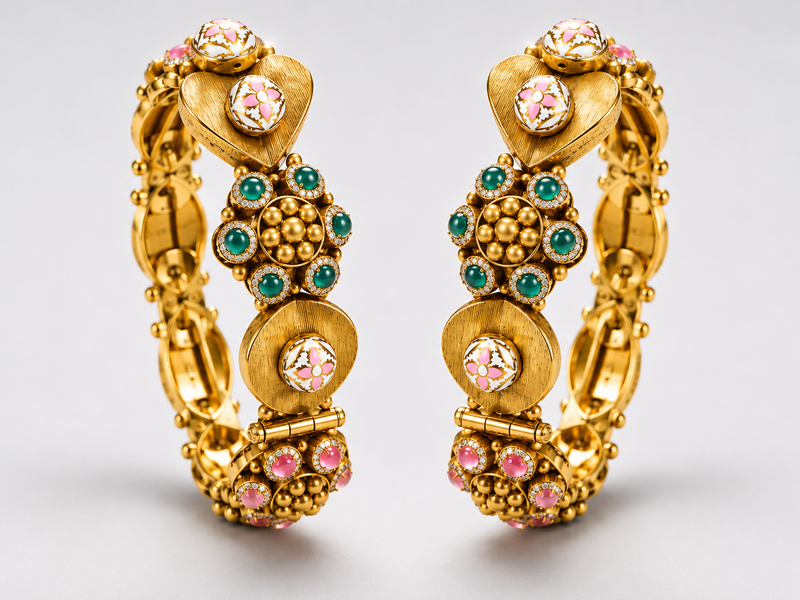Lustrous Antique Gold Bangle Set