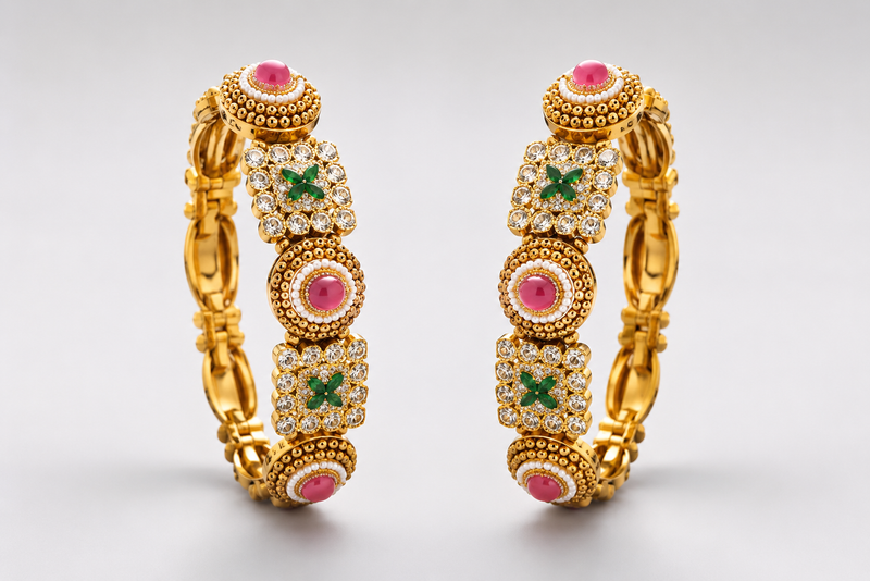 Classic Antique Gold Bangle Set