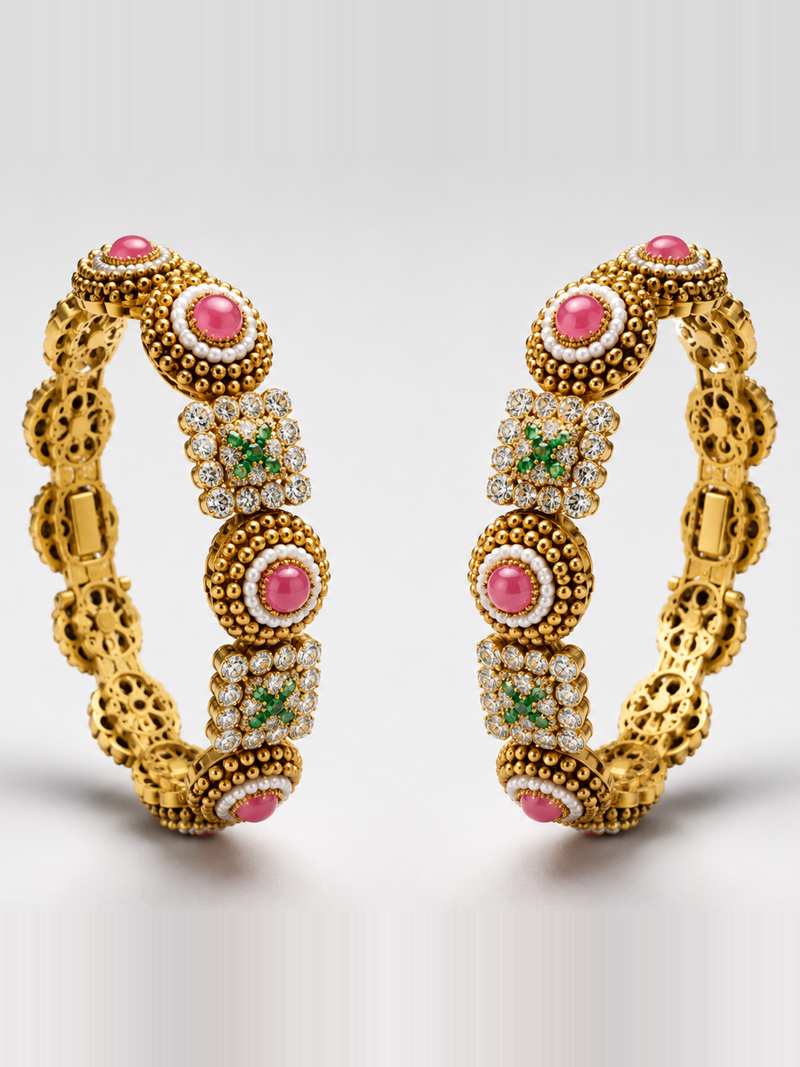 Classic Antique Gold Bangle Set