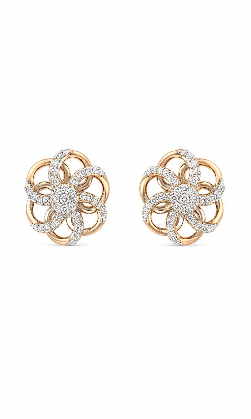 Diamond Flora Earrings