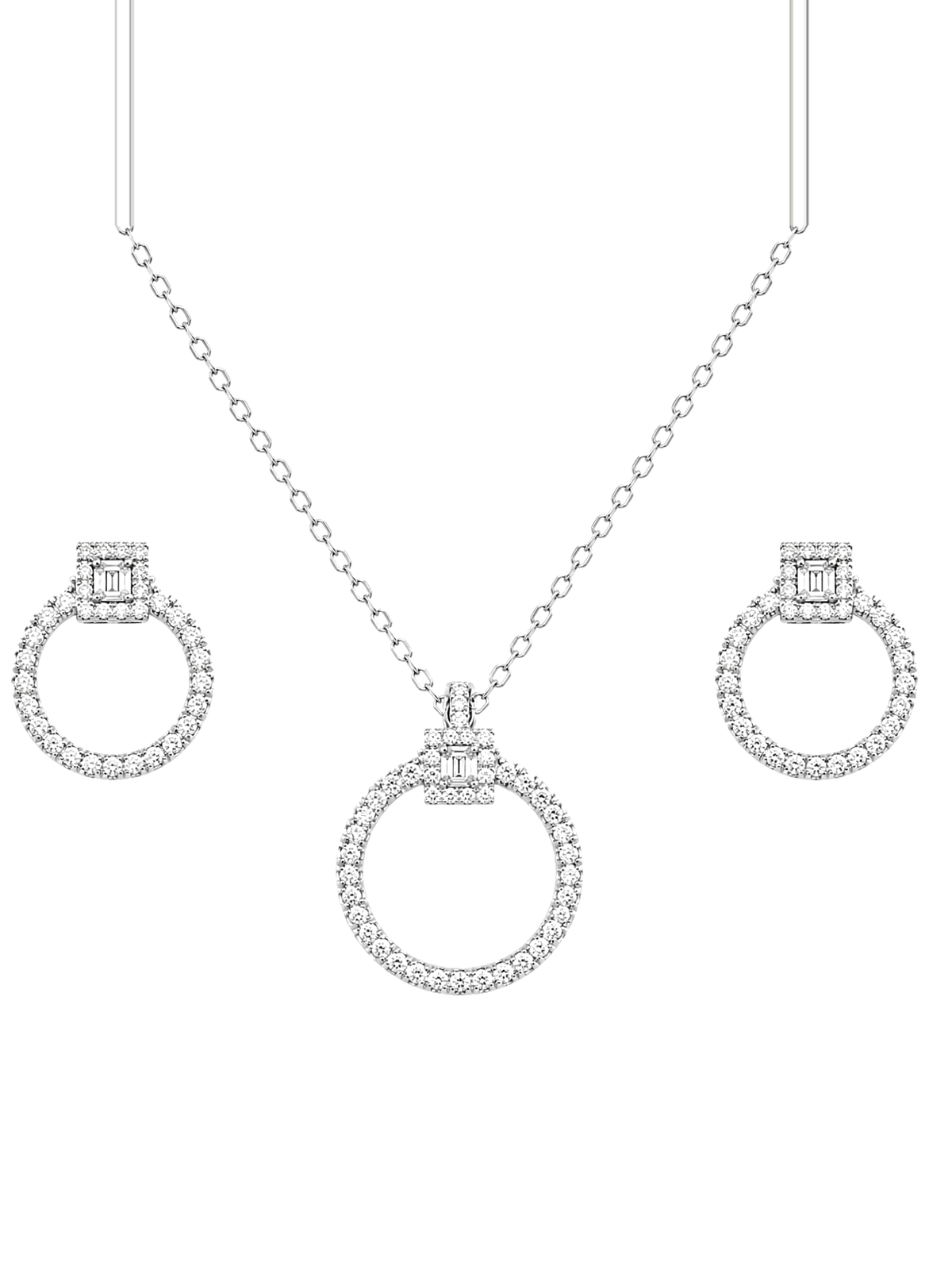 Refined Radiance Diamond Pendant Set