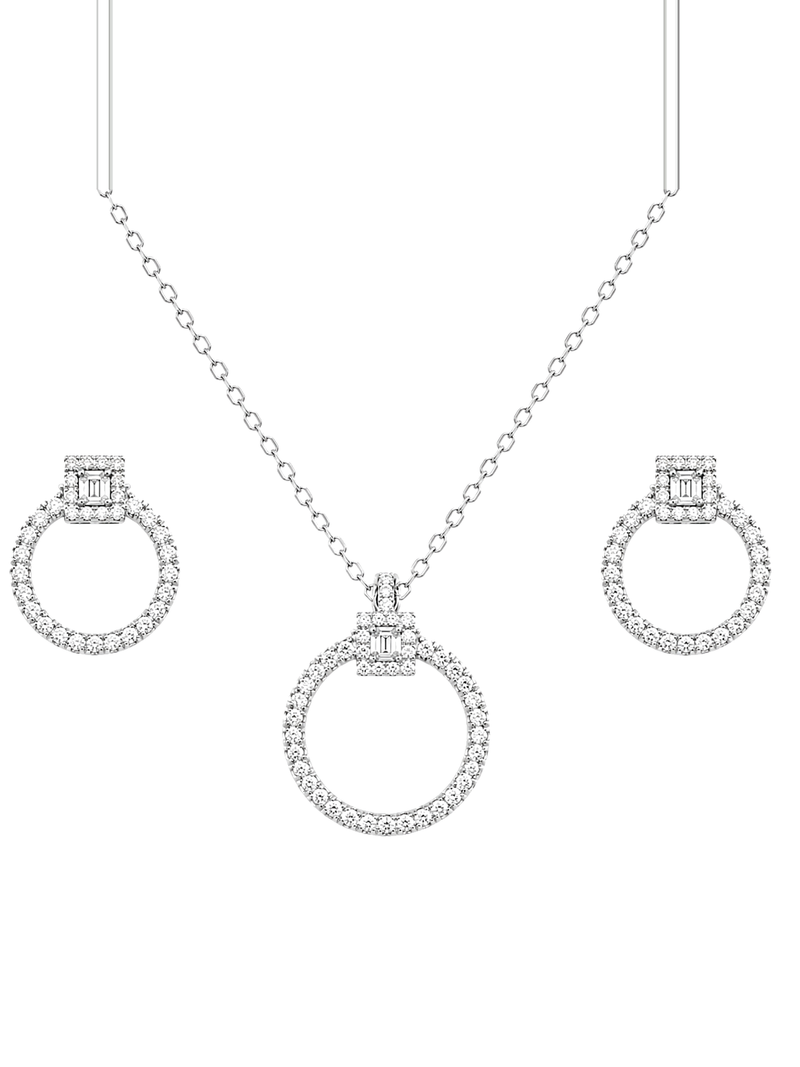 Refined Radiance Diamond Pendant Set