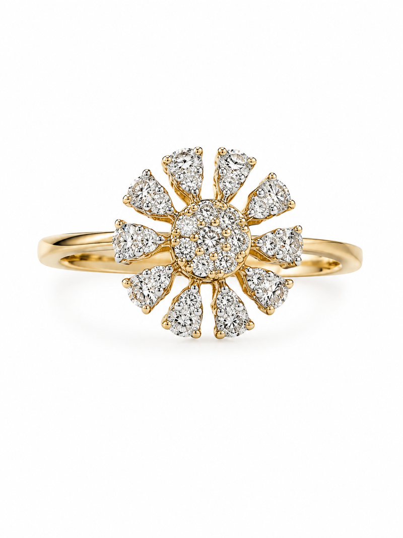 Floral wave ring