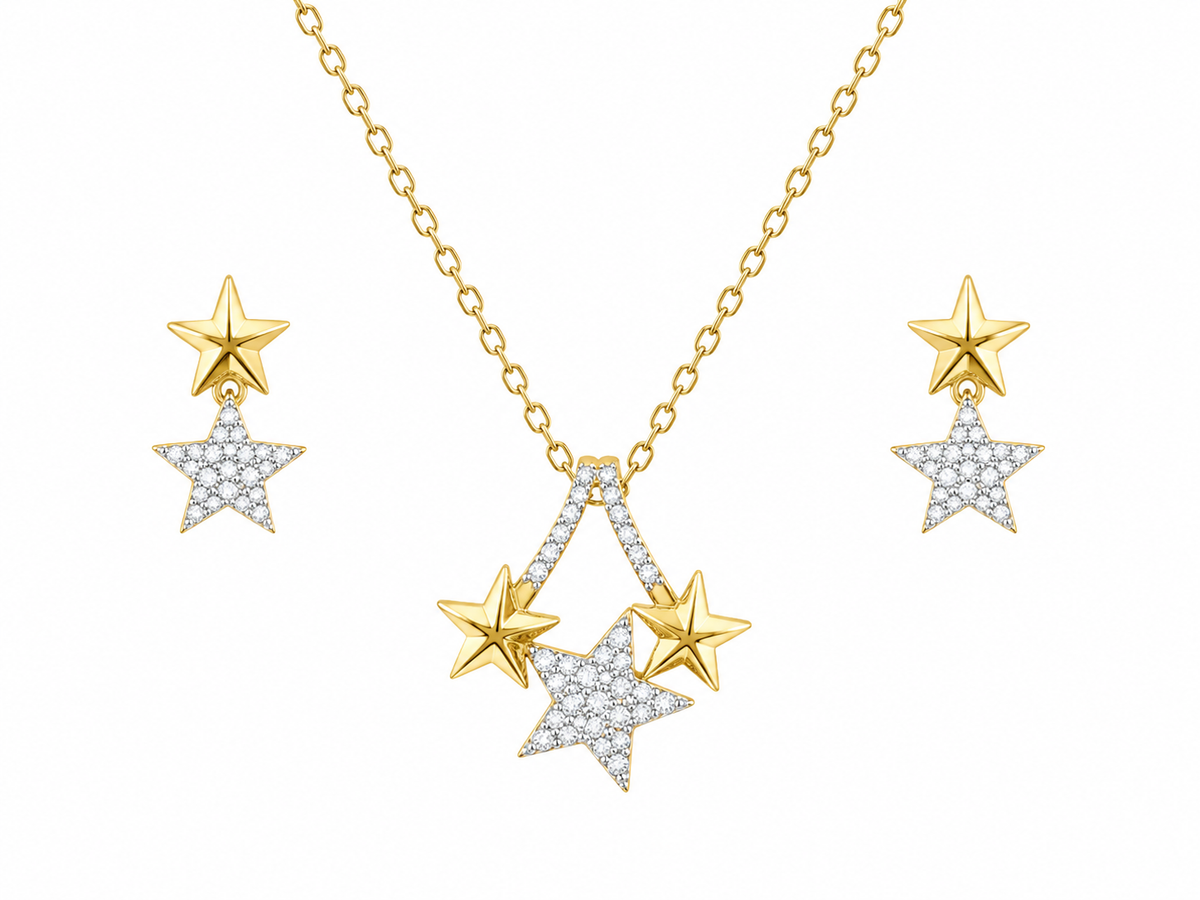 Classic Charm Diamond Pendant Set