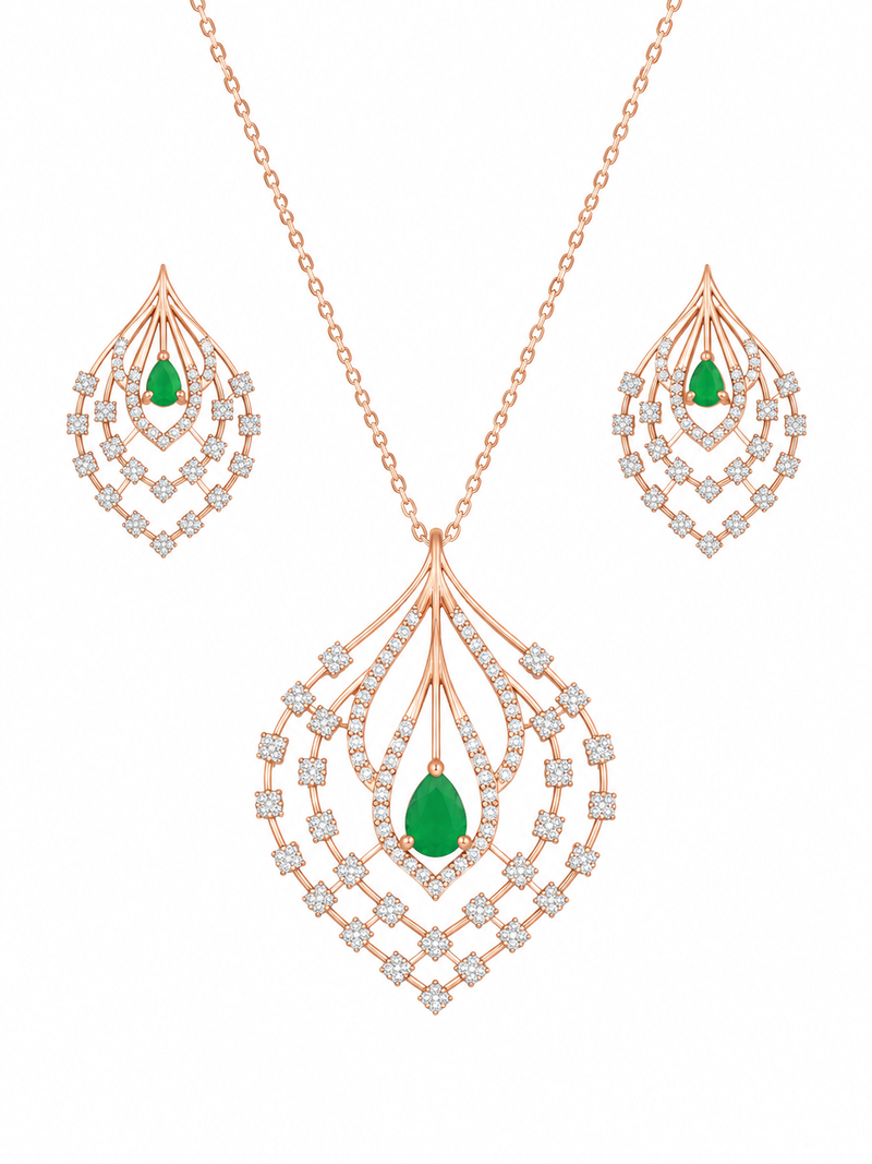 Timeless Impression Diamond Pendant Set
