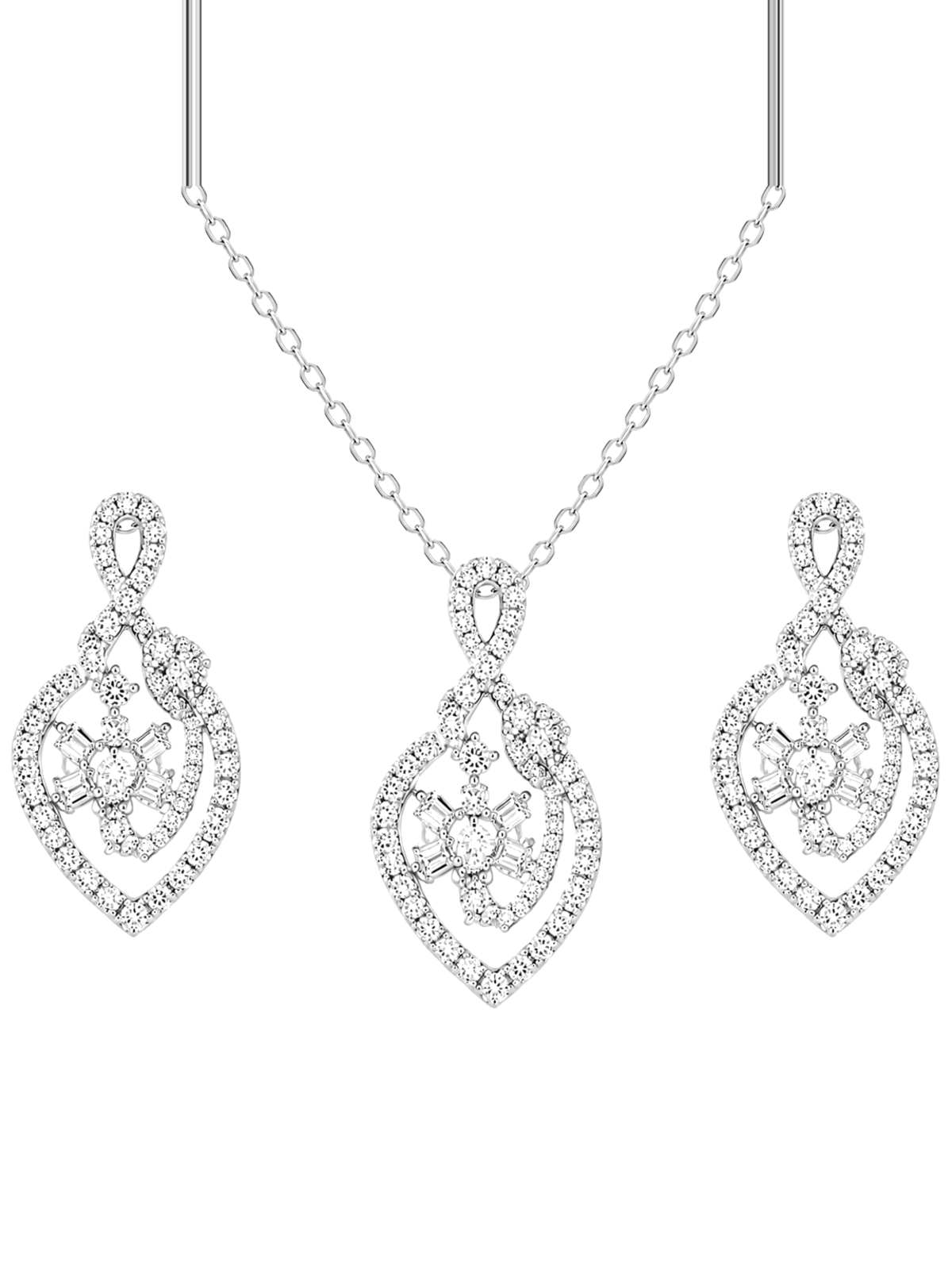 Radiant Grace Diamond Pendant Set