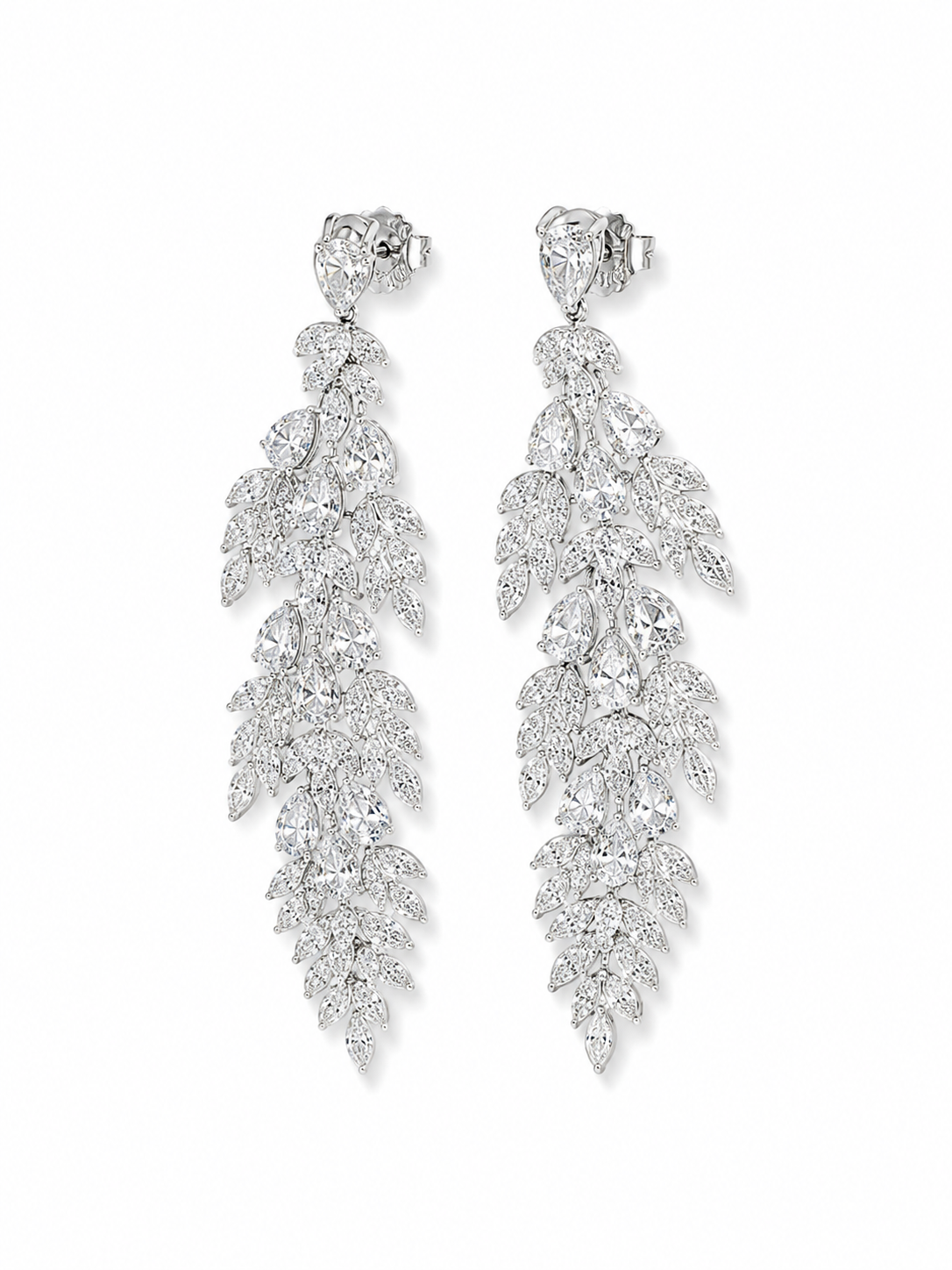 Polished Silver Drop Earrings