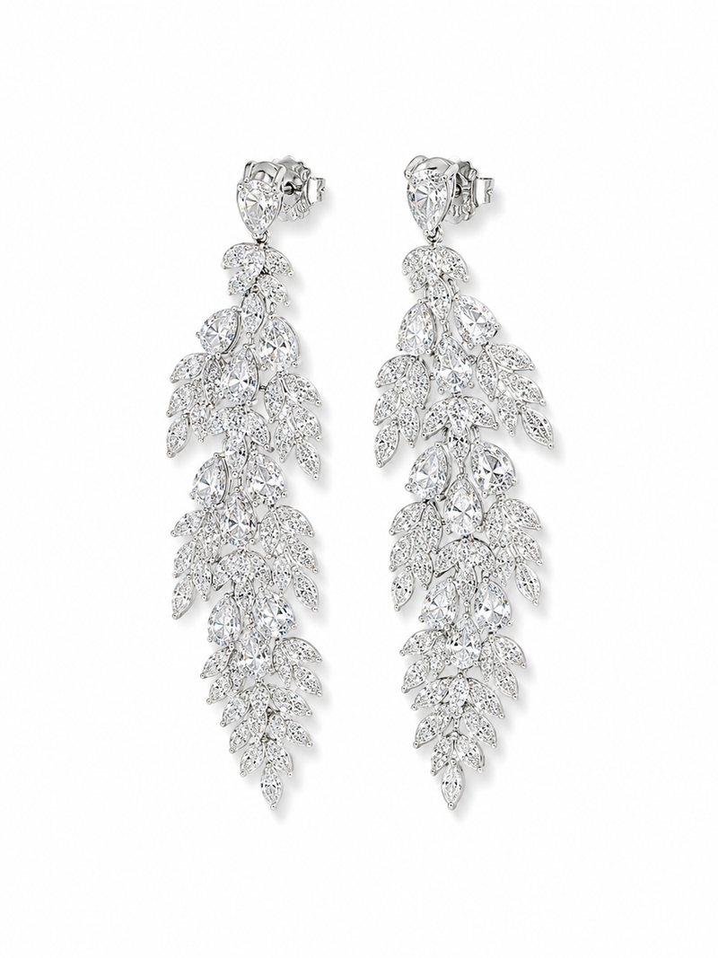 Polished Silver Drop Earrings