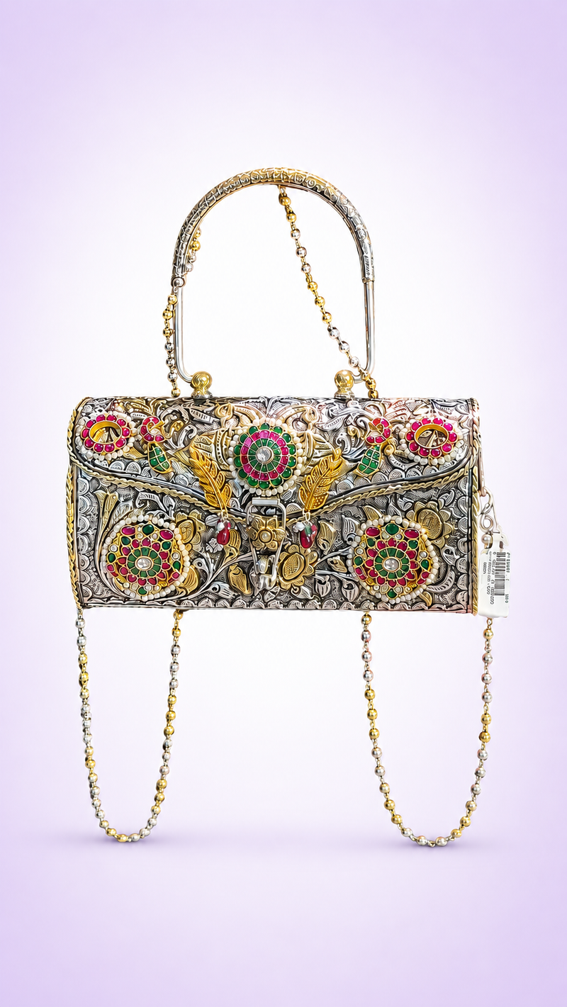 Silver Heritage Clutch Bag